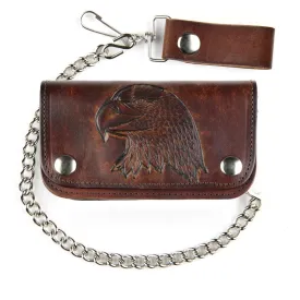 6" Antique Biker Wallet Eagle