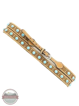 0273044 Genuine Leather Hatband with Turquoise Stones