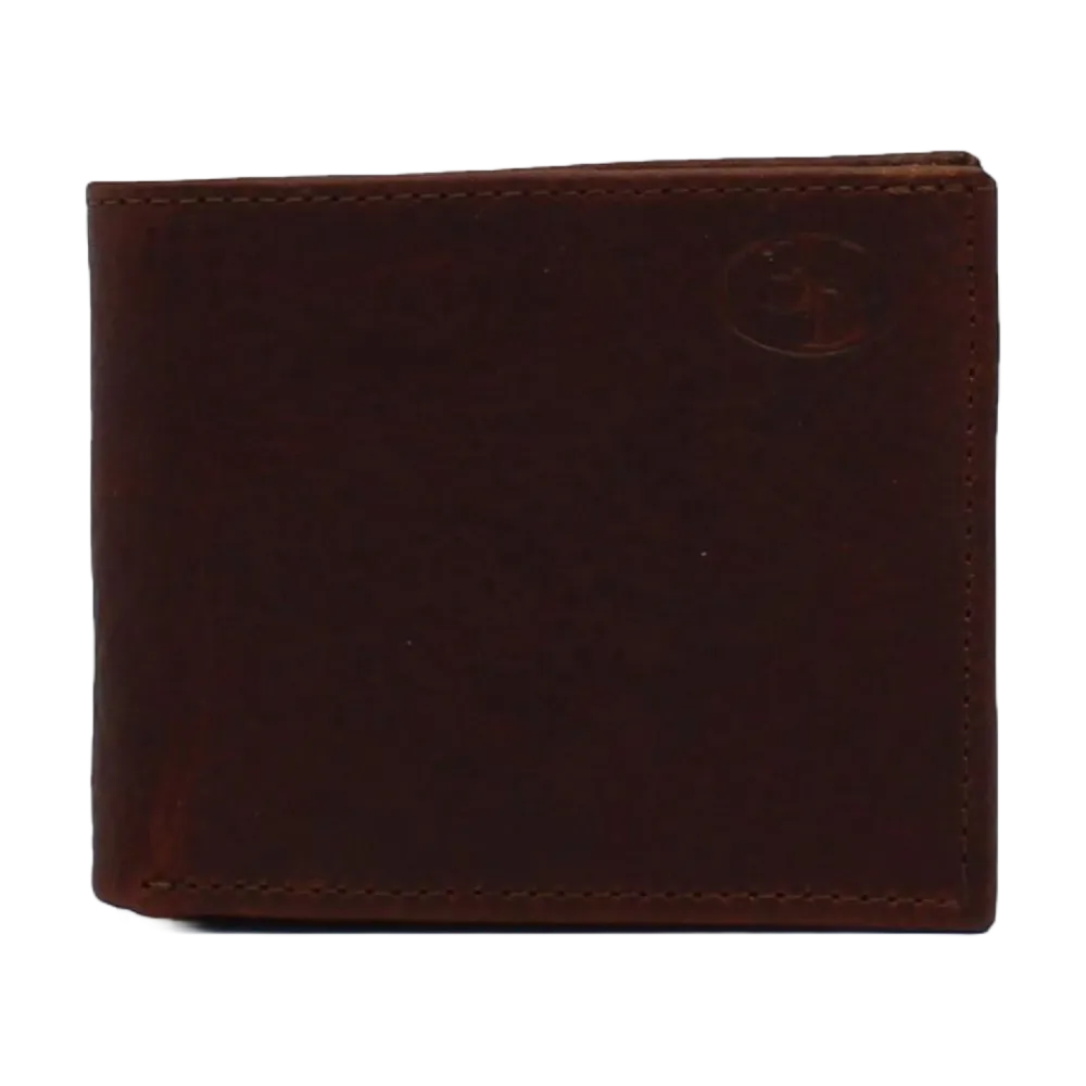 3D Western Men's Bifold Textured Dark Brown Leather Wallet D250000734