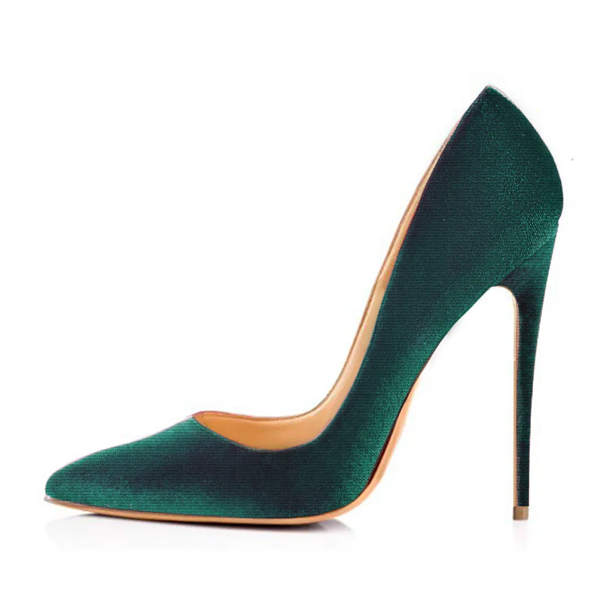 8cm 10cm 12cm Retro Green Classic Satin Stilettos