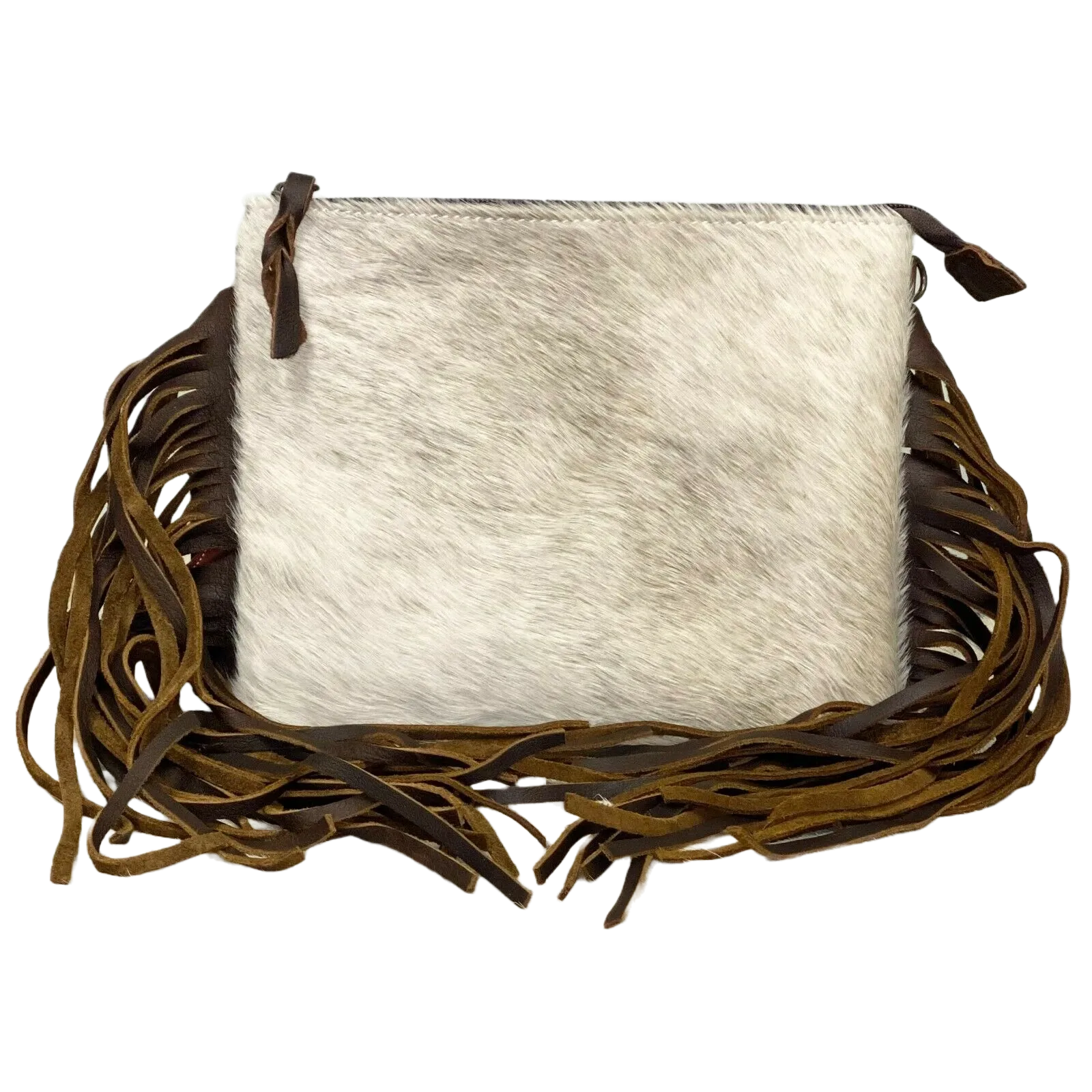 American Darling White Cowhide with Fringe Crossbody ADBG109BRAHFRNG