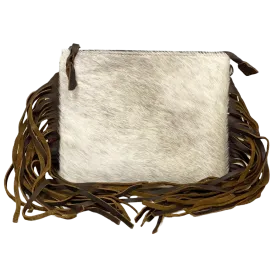 American Darling White Cowhide with Fringe Crossbody ADBG109BRAHFRNG