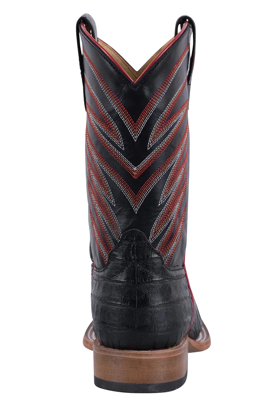 Anderson Bean Black Caiman Print Boots