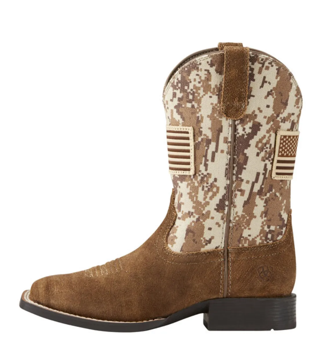 ARIAT BOOTS YOUTH PATRIOT ANTIQUE MOCHA/SAND CAMO