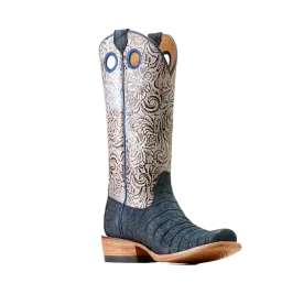 Ariat Ladies Futurity Boon Navy Sueded Caiman Western Boots 10050966