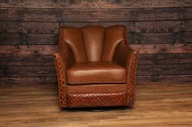 Arizona Diamond Embossed Leather Swivel Chair