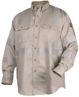 Black Stallion AR/FR Stone Khaki Work Shirt w/Reflective Tape WF2112-ST