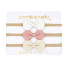 Bonnie & Harlo - Round Bow Headband - 3 Pack