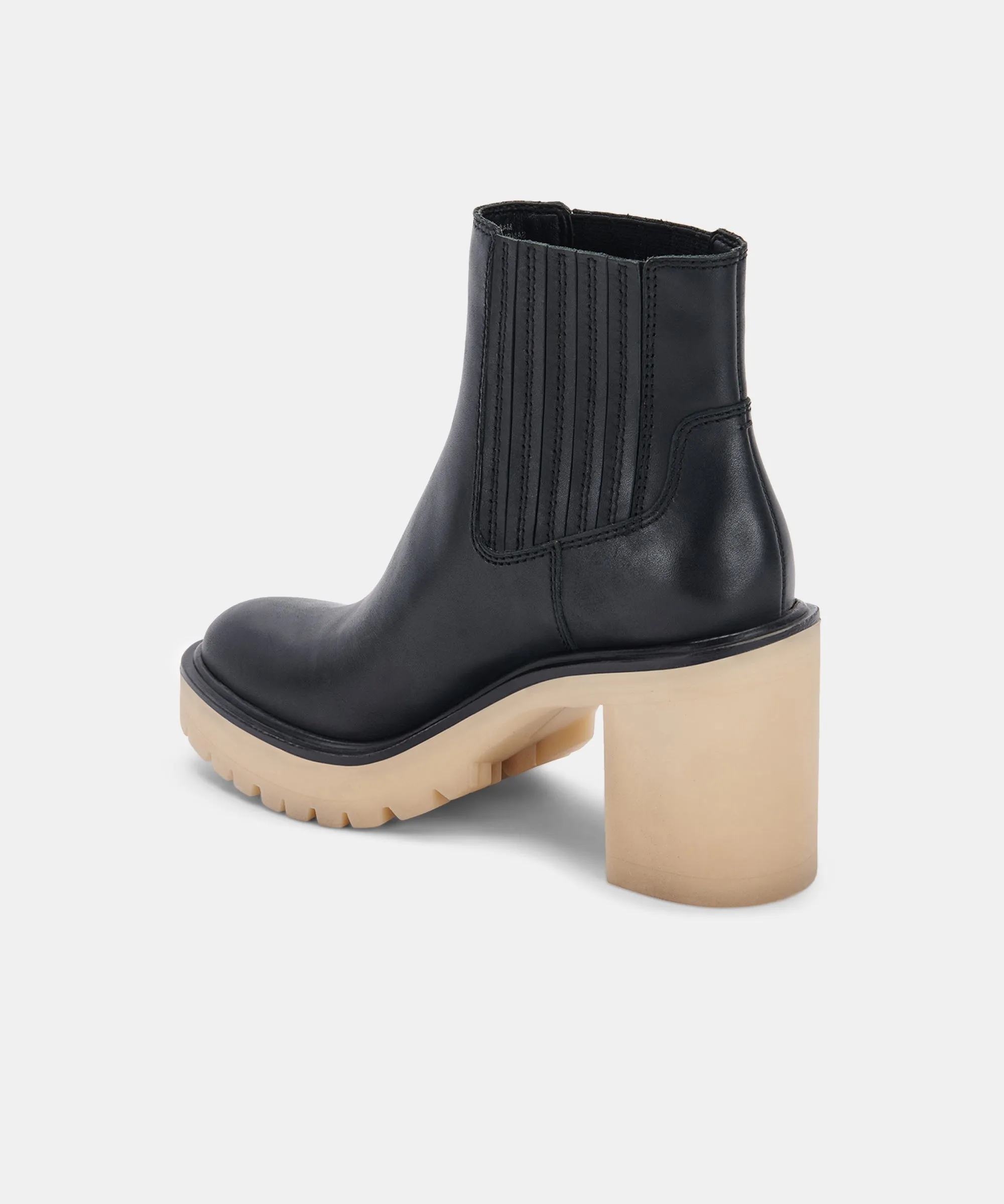 CASTER H2O BOOTIES IN BLACK LEATHER - re:vita