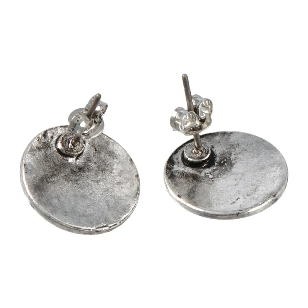 Concho Stud Titanium Earrings