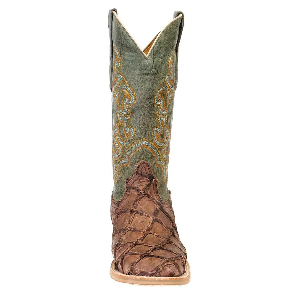 CORRAL MENS BROWN/ TURQUOISE FISH EMBROIDERY BOOTS A4048