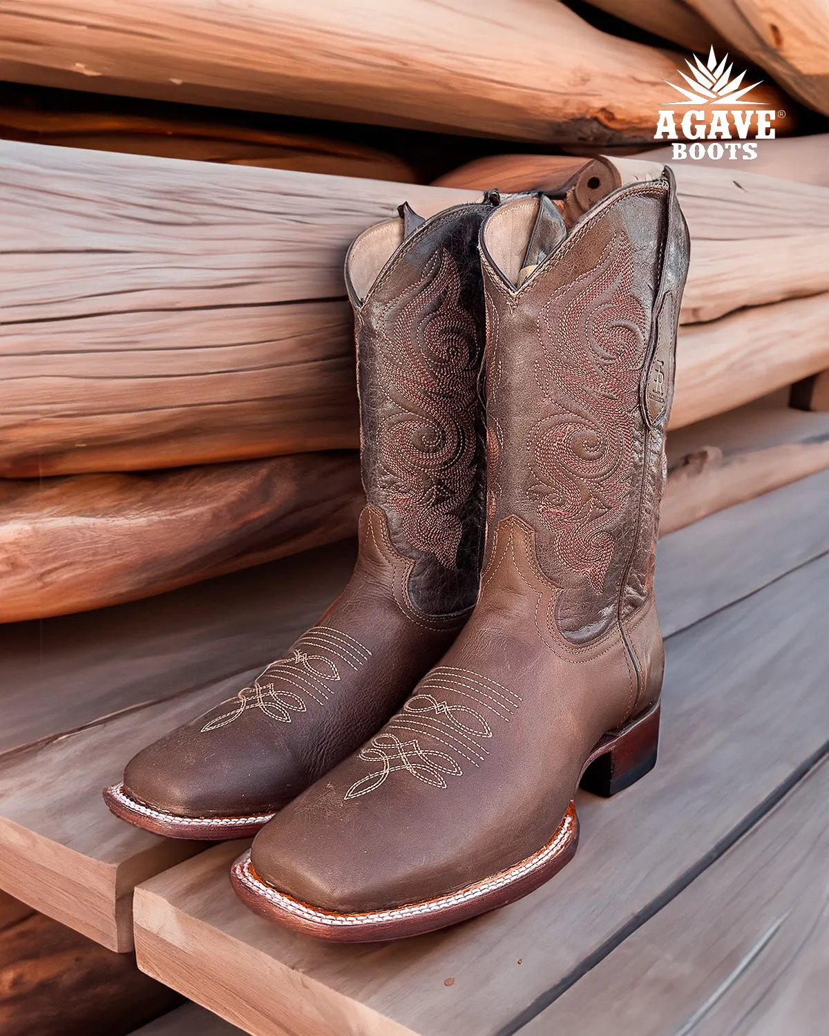 CRAZY BROWN | MEN SQUARE TOE WESTERN COWBOY BOOTS