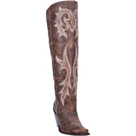 Dan Post Women's 20" Brown Jilted Snip Toe Leather Western Boot