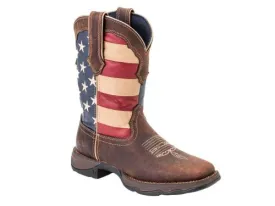 Durango Women's 10" Patriotic Square Toe Pull-On Western Flag Boot