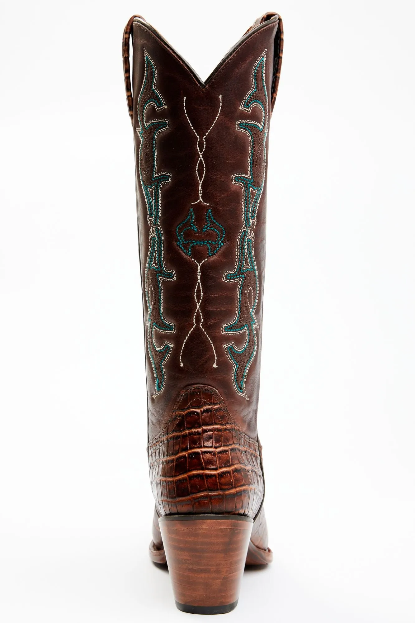 Frisk Me Brown Printed Leather Western Boots - Snip Toe