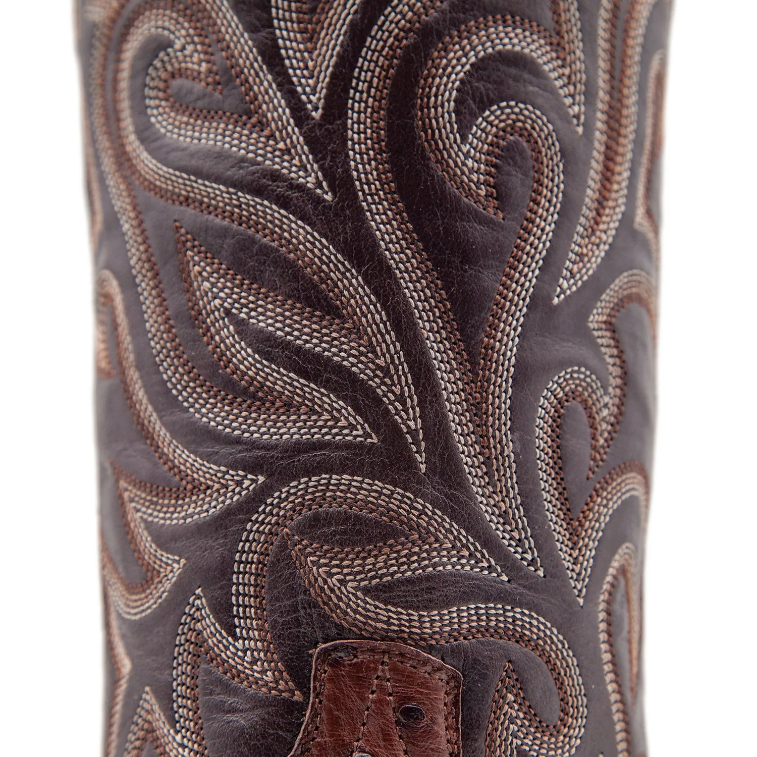 Full Quill Ostrich Boot in Brown