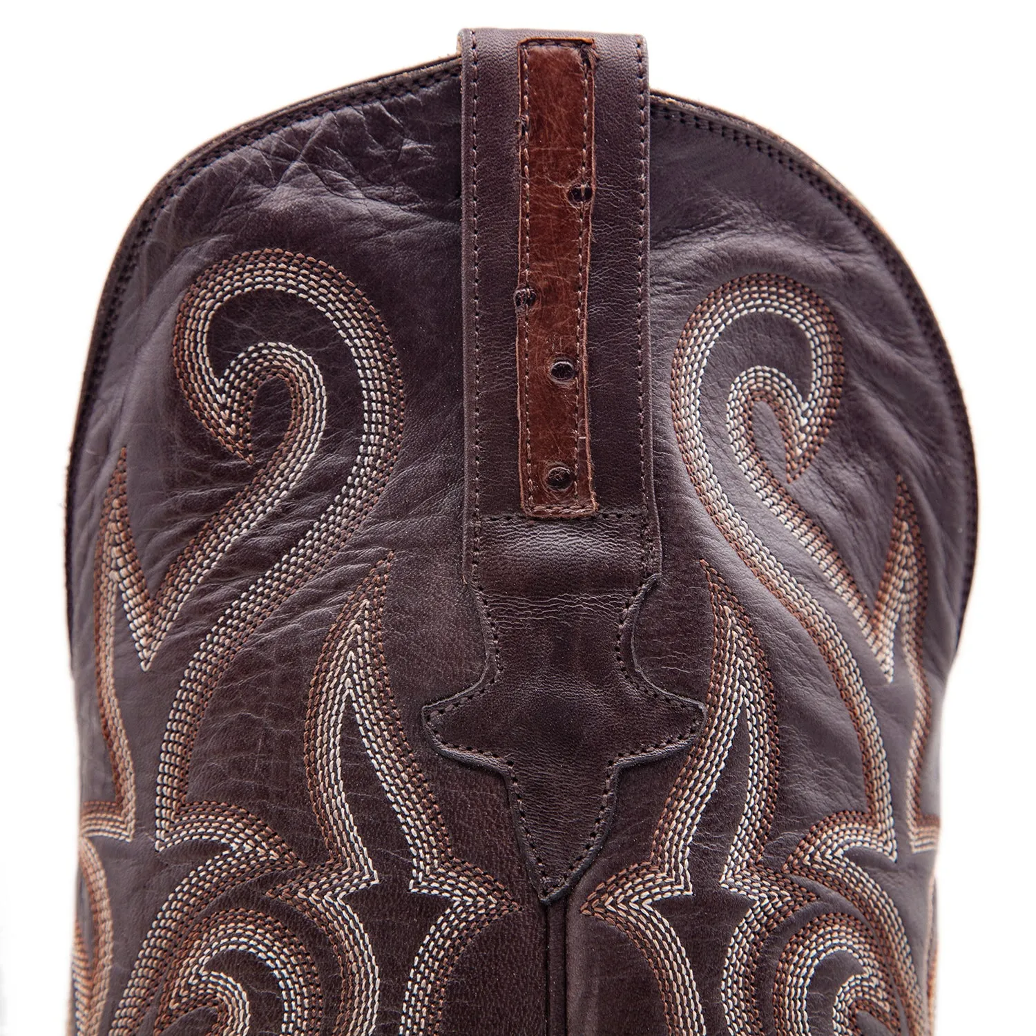 Full Quill Ostrich Boot in Brown