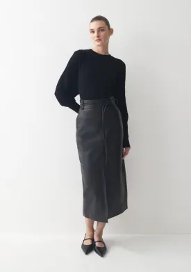 Harry Leather Skirt_Black