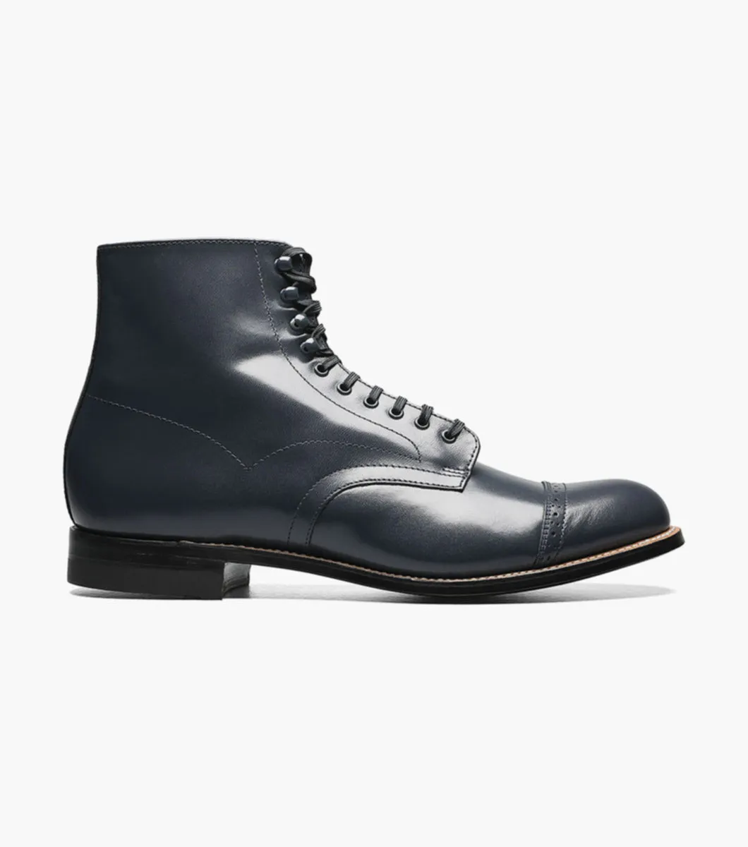 Madison Cap Toe Boot-Navy| STACY ADAMS