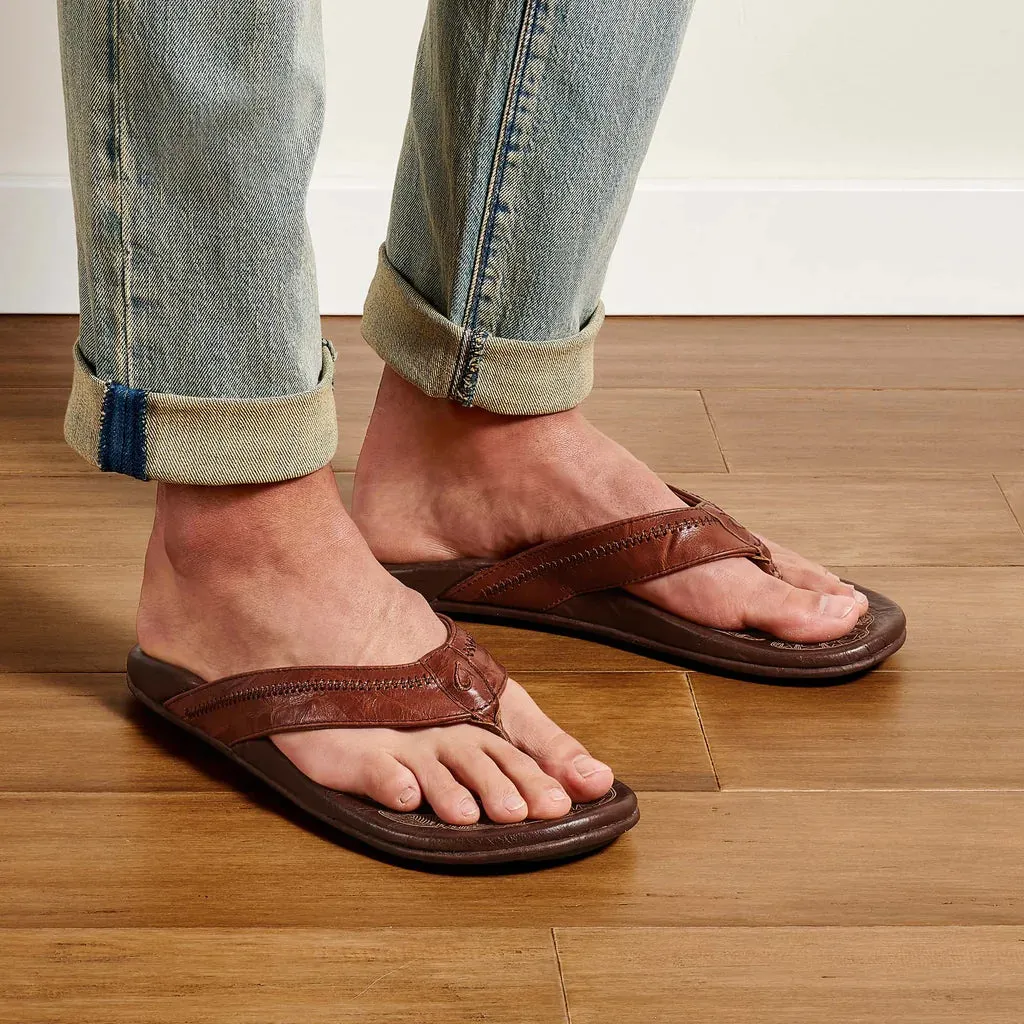 OluKai Hiapo Sandal - Rum / Dark Wood