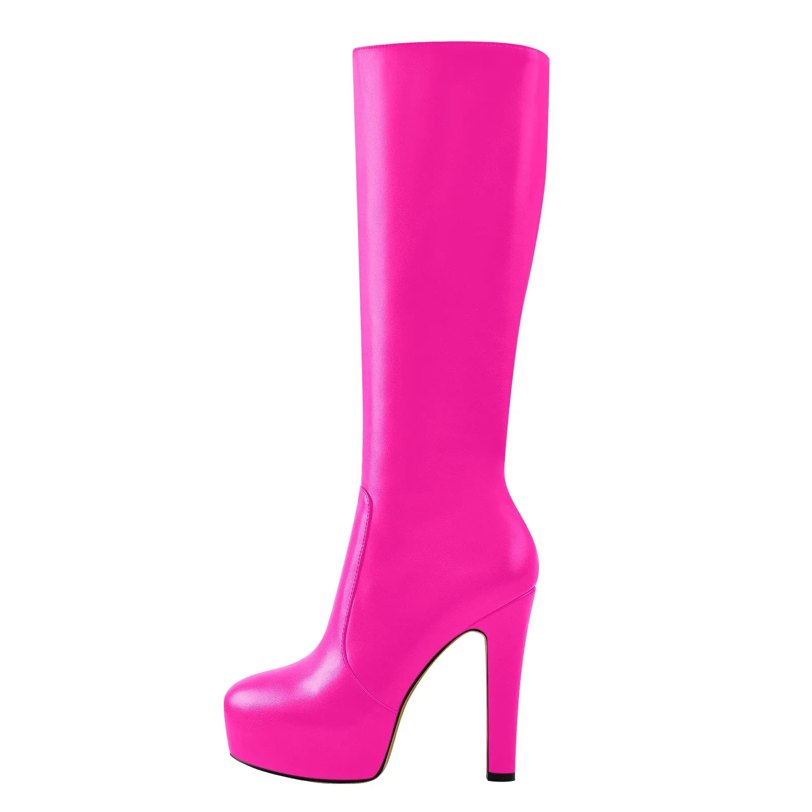 Platform High Heel Zipper Knee High Boots