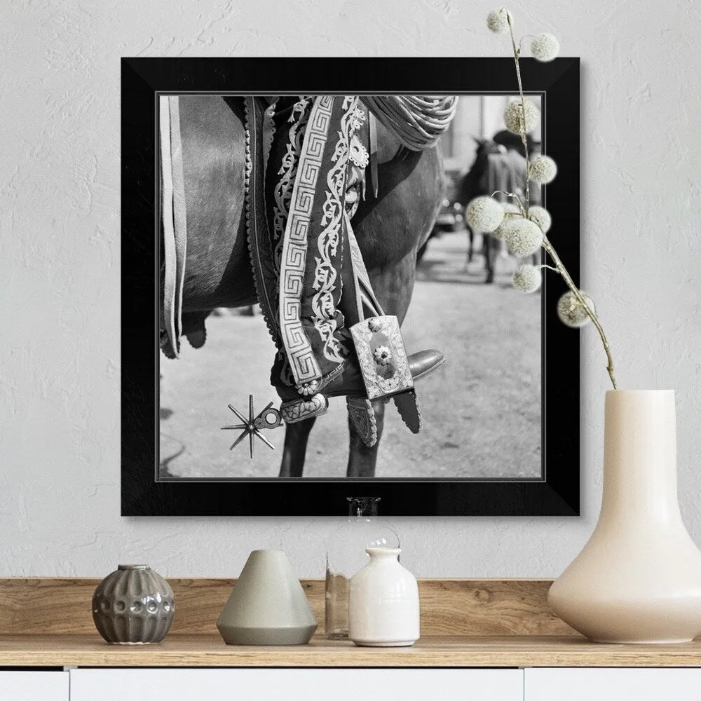 "1930's Detail Of Traditional Charro Cowboy Costume" Black Framed Print