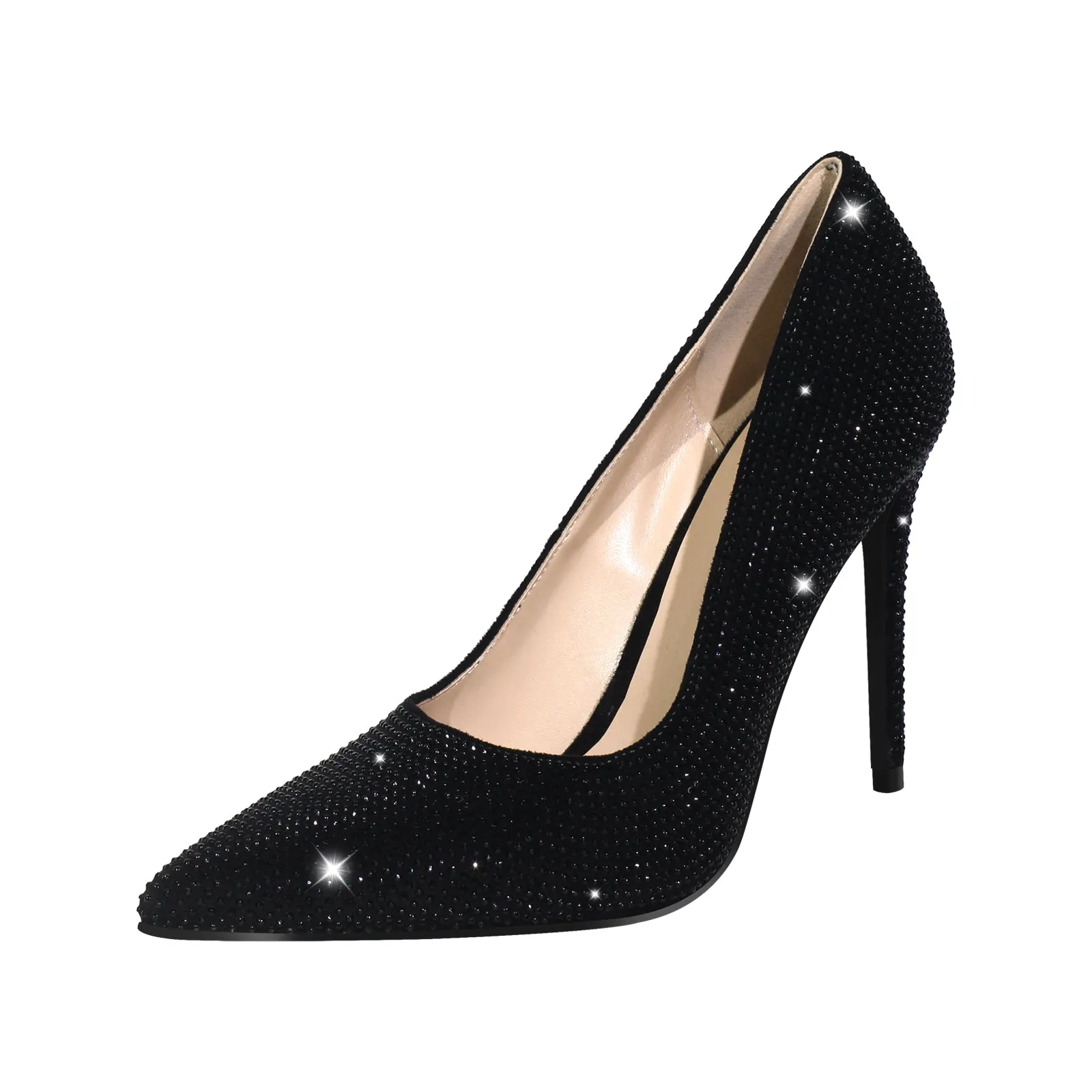 Rhinestone Pointed Toe Stiletto Pumps