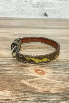 Rodeo Quincy Printed Leather Dog Collar - Camo